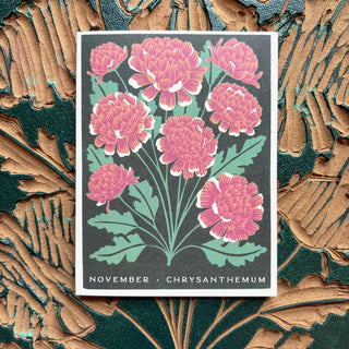 Birth Month Flowers: November Greeting Card