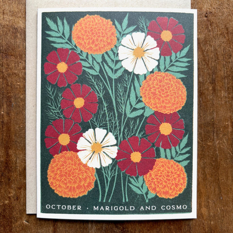 Birth Month Flowers: October Greeting Card