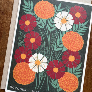 Birth Month Flowers: October Greeting Card