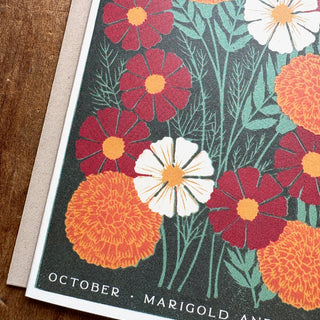 Birth Month Flowers: October Greeting Card