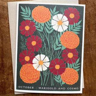Birth Month Flowers: October Greeting Card
