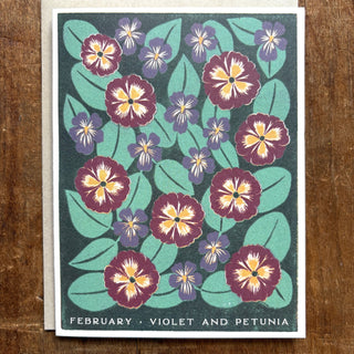 Birth Month Flowers: February Greeting Card