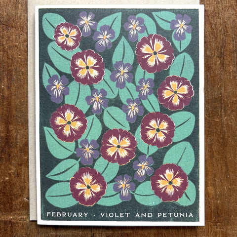 Birth Month Flowers: February Greeting Card