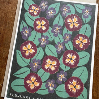 Birth Month Flowers: February Greeting Card