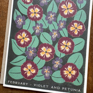 Birth Month Flowers: February Greeting Card