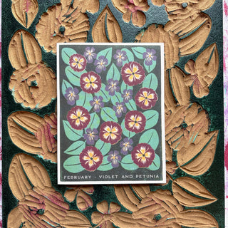 Birth Month Flowers: February Greeting Card