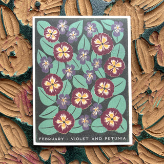 Birth Month Flowers: February Greeting Card