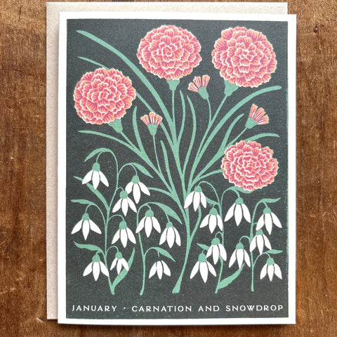 Birth Month Flowers: January Greeting Card