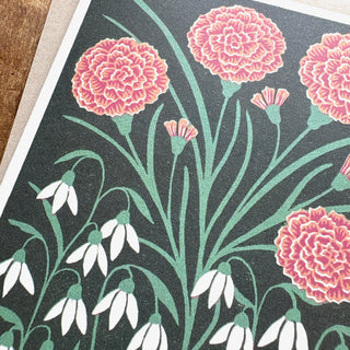 Birth Month Flowers: January Greeting Card