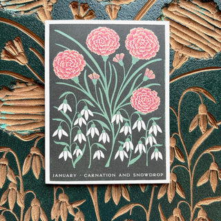 Birth Month Flowers: January Greeting Card