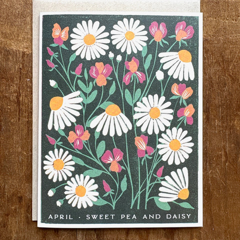 Birth Month Flowers: April Greeting Card