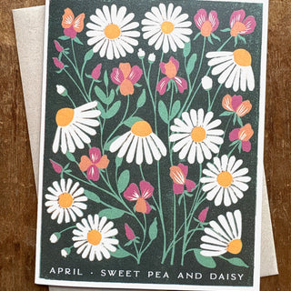 Birth Month Flowers: April Greeting Card