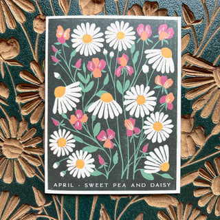 Birth Month Flowers: April Greeting Card
