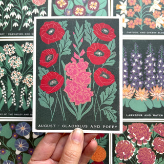 Birth Month Flowers: August Greeting Card