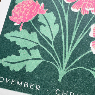 Birth Month Flowers Risograph Print: November