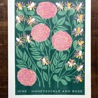 Birth Month Flowers Risograph Print: June