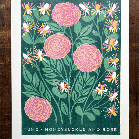Birth Month Flowers Risograph Print: June