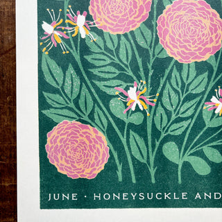 Birth Month Flowers Risograph Print: June