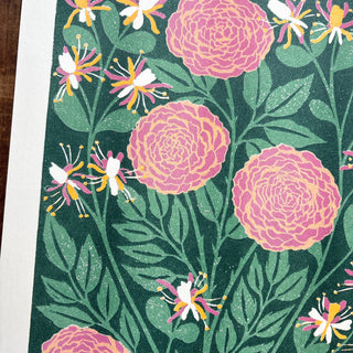 Birth Month Flowers Risograph Print: June