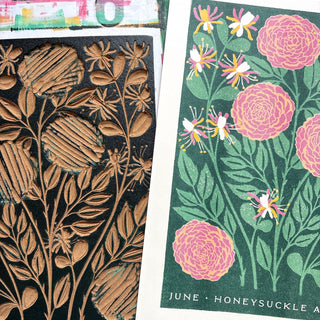 Birth Month Flowers Risograph Print: June