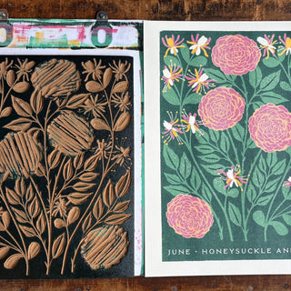 Birth Month Flowers Risograph Print: June