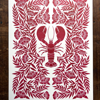 Lobster Risograph Print