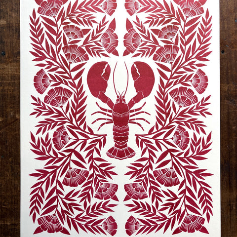 Lobster Risograph Print