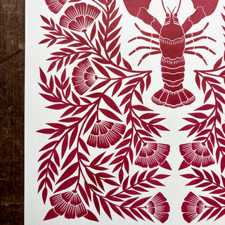 Lobster Risograph Print