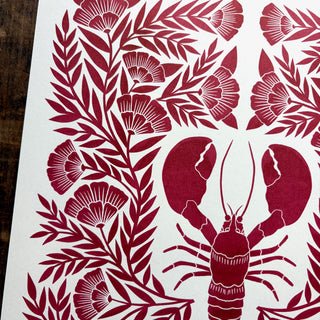 Lobster Risograph Print