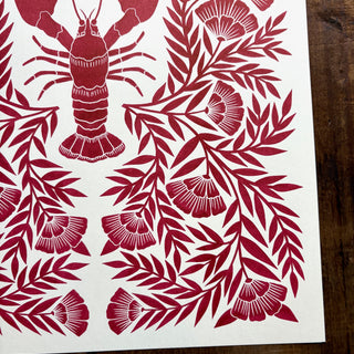 Lobster Risograph Print