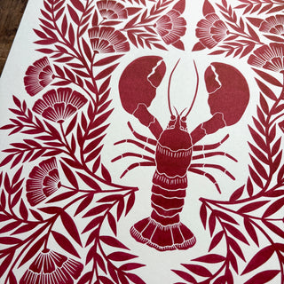 Lobster Risograph Print