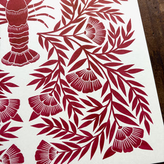 Lobster Risograph Print