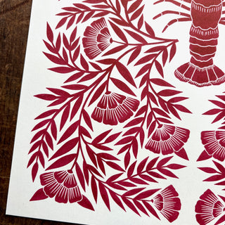 Lobster Risograph Print