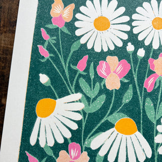 Birth Month Flowers Risograph Print: April