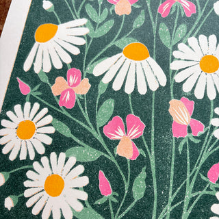 Birth Month Flowers Risograph Print: April