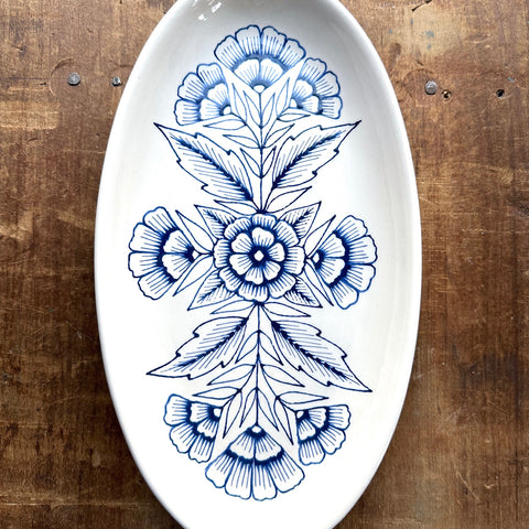 Hand Painted Ceramic Serving Dish - No. 5148