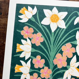 Birth Month Flowers Risograph Print: March