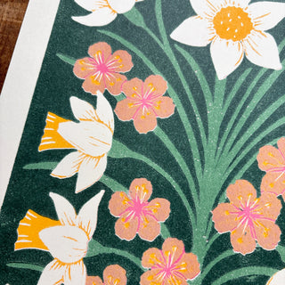 Birth Month Flowers Risograph Print: March