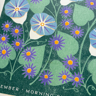 Birth Month Flowers Risograph Print: September