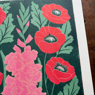 Birth Month Flowers Risograph Print: August