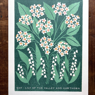 Birth Month Flowers Risograph Print: May