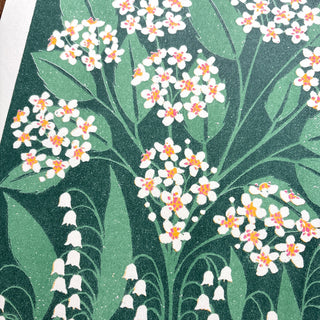 Birth Month Flowers Risograph Print: May