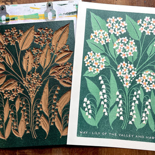 Birth Month Flowers Risograph Print: May