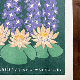 Birth Month Flowers Risograph Print: July