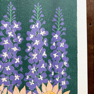 Birth Month Flowers Risograph Print: July
