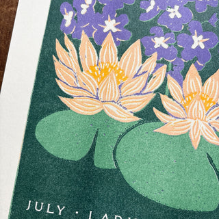 Birth Month Flowers Risograph Print: July