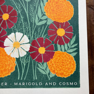 Birth Month Flowers Risograph Print: October