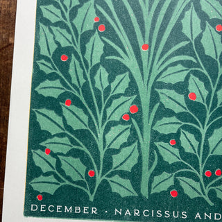 Birth Month Flowers Risograph Print: December