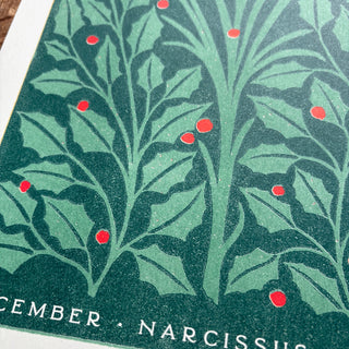 Birth Month Flowers Risograph Print: December
