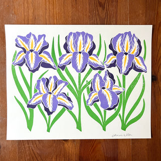 Garden Series: Iris Risograph Print